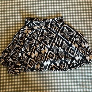PINK Victoria's Secret Black and White Aztec Flared Mini Skirt